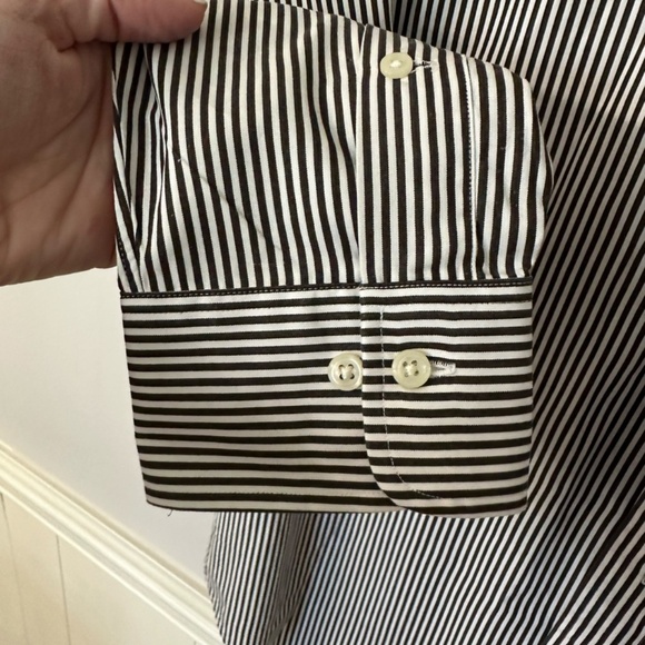 Polo by Ralph Lauren Men’s Regent Classic Fit Brown & White Stripe Sz 16/L GUC - Picture 7 of 8
